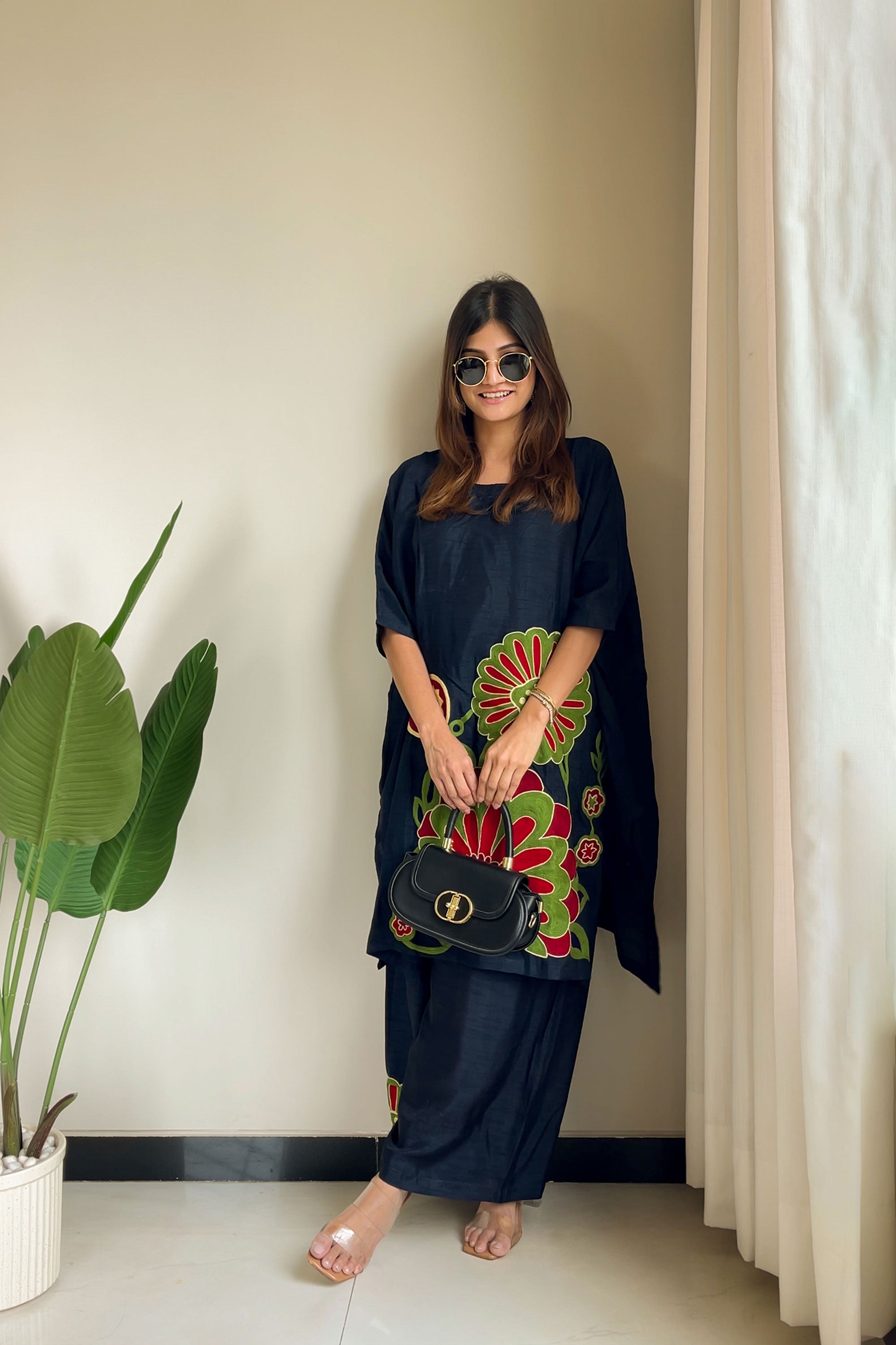 Over size co-ord set  with crewel Work