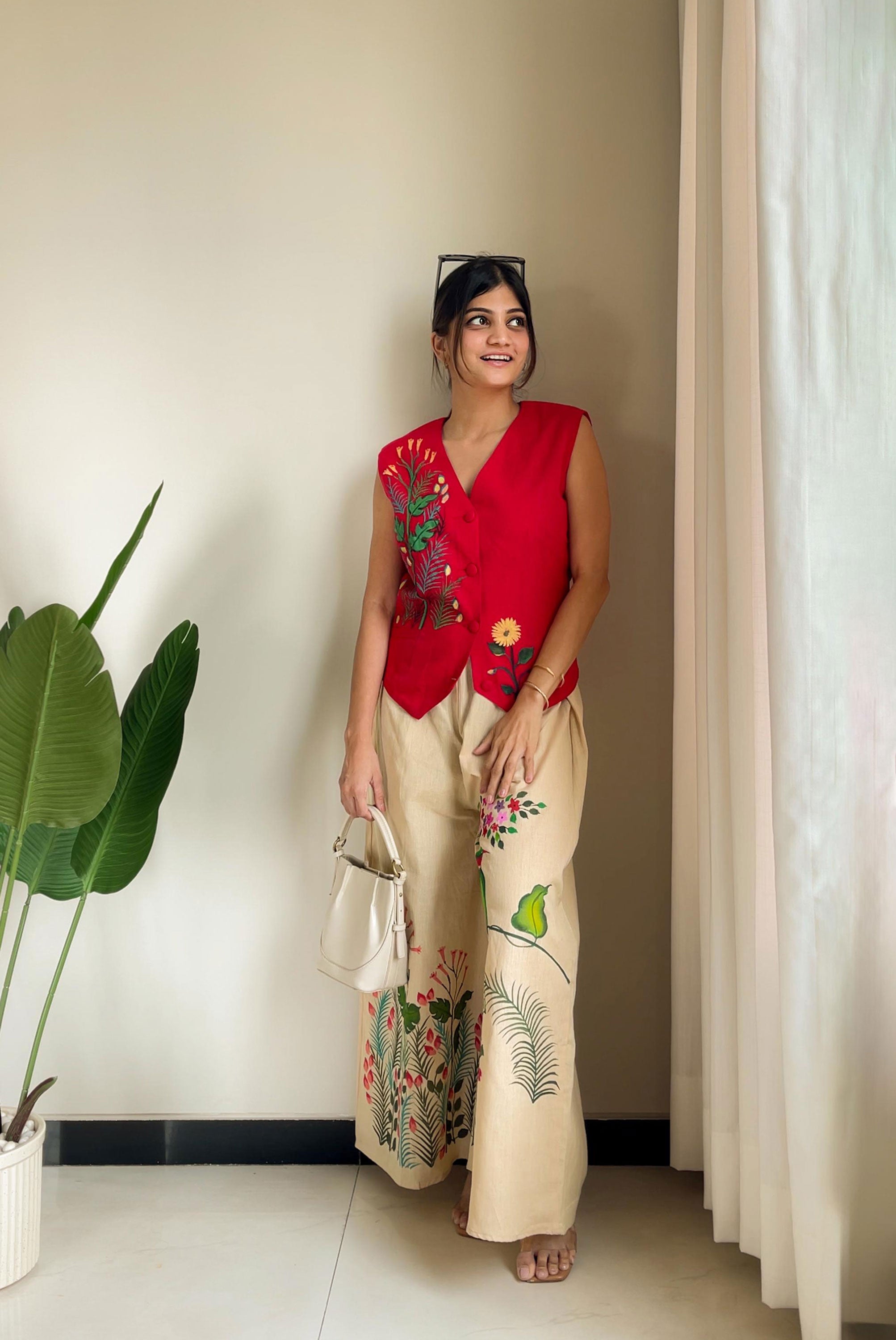 Hand Paint Work in Top and Palazzo