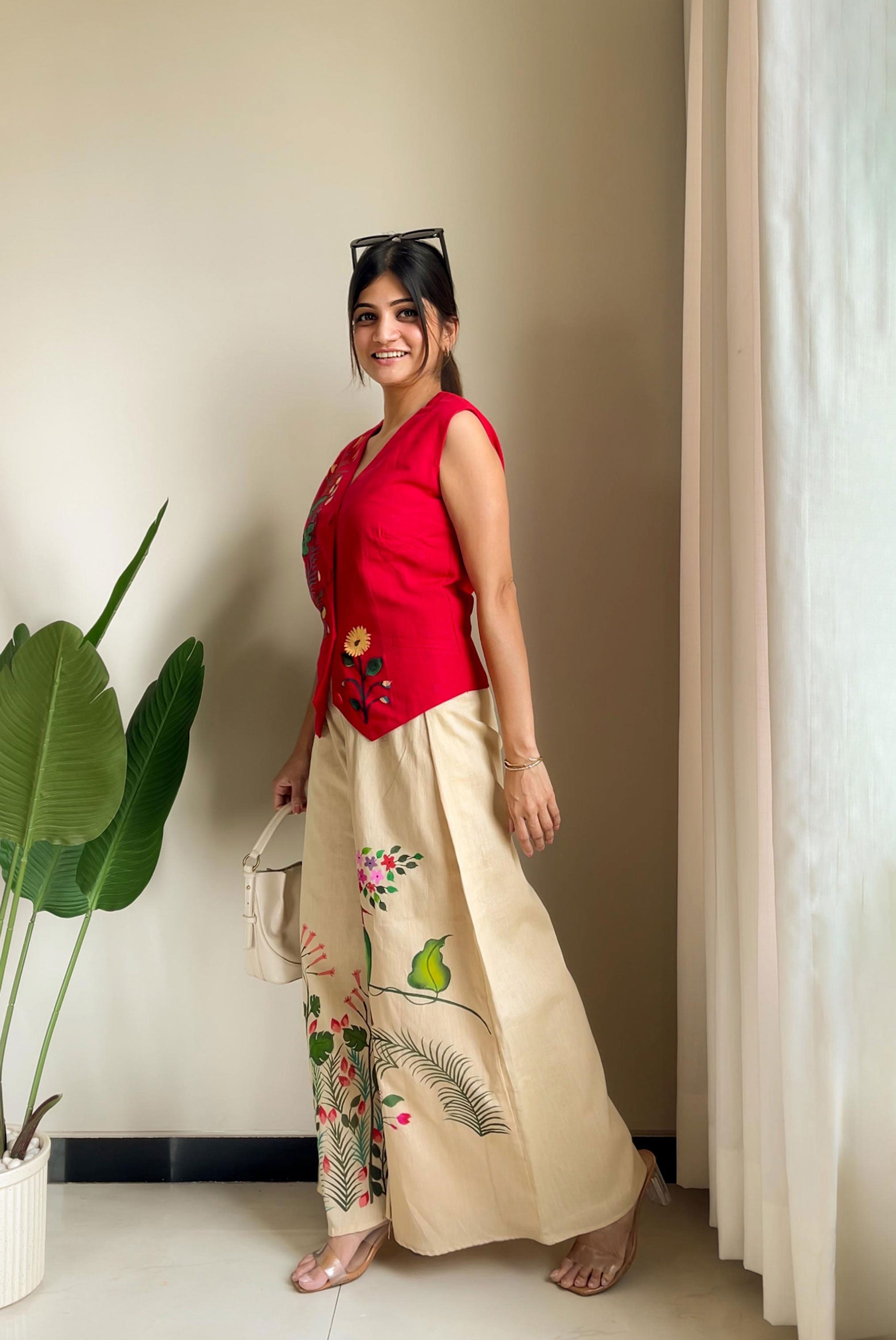 Hand Paint Work in Top and Palazzo