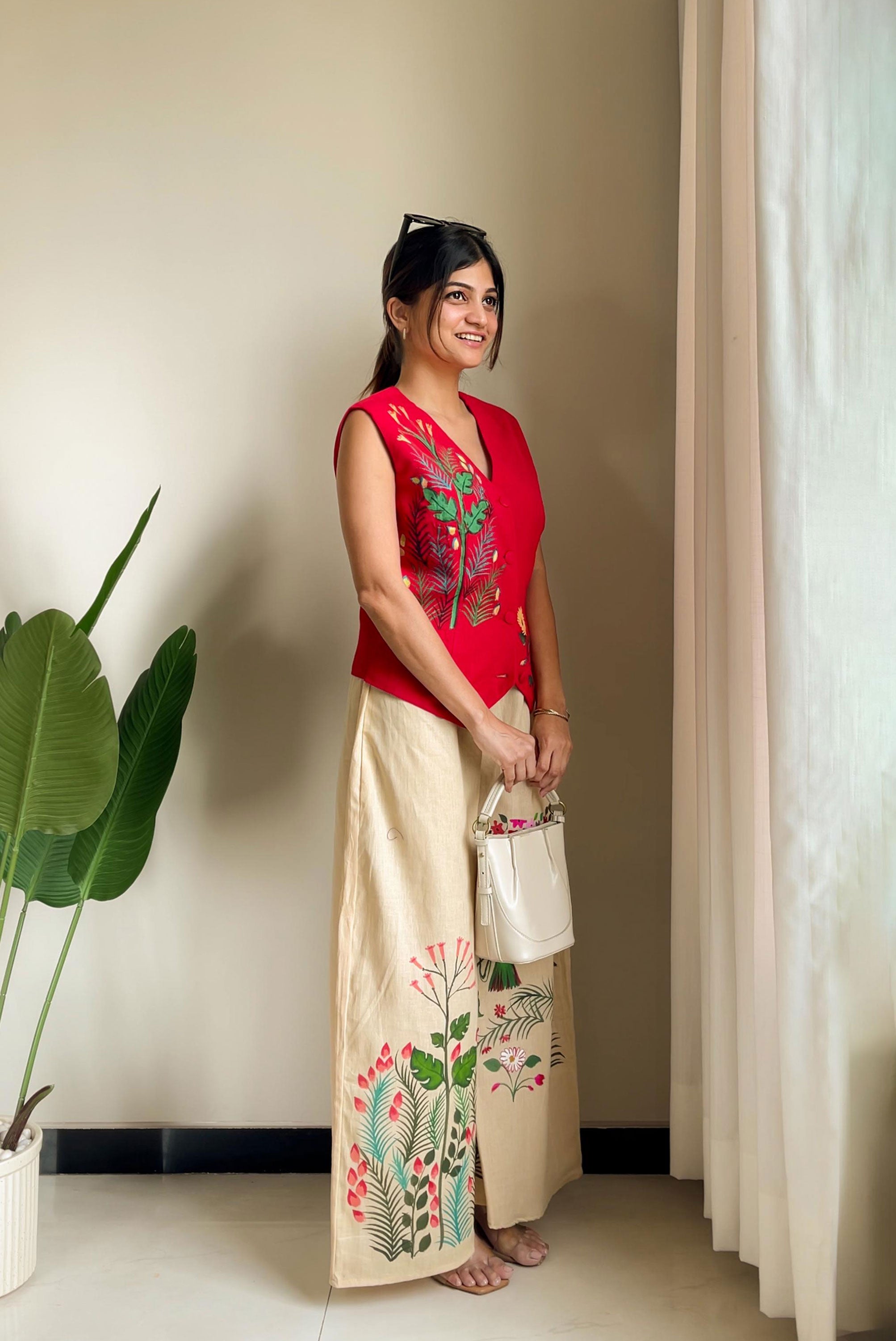 Hand Paint Work in Top and Palazzo