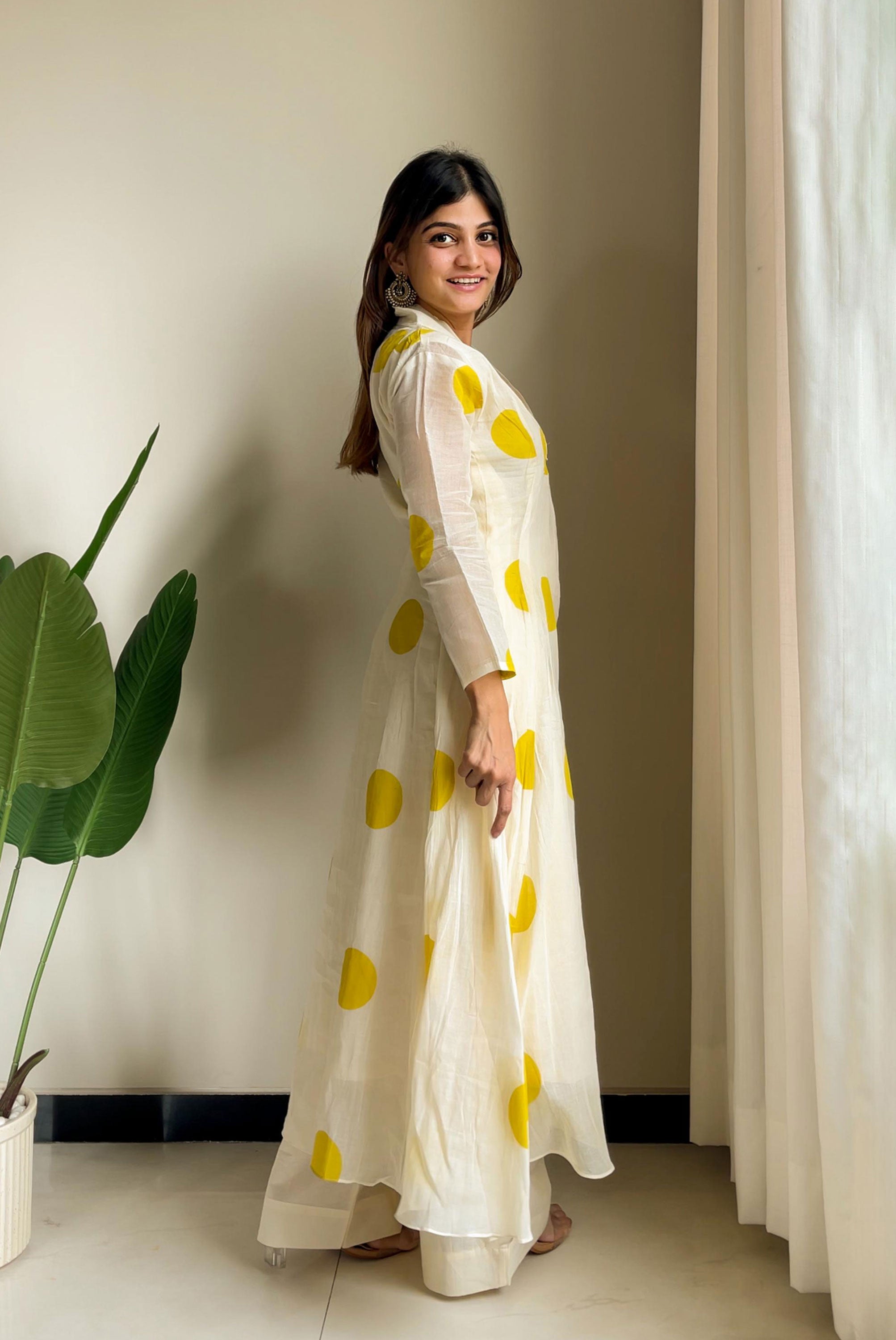 Polka Dot  with Thread Work Kurta and Pant