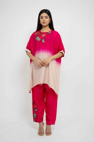 Dual Shaded - Appliqued Baggy Kurta Set