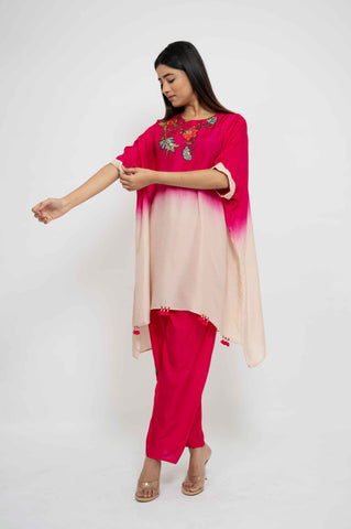 Dual Shaded - Appliqued Baggy Kurta Set