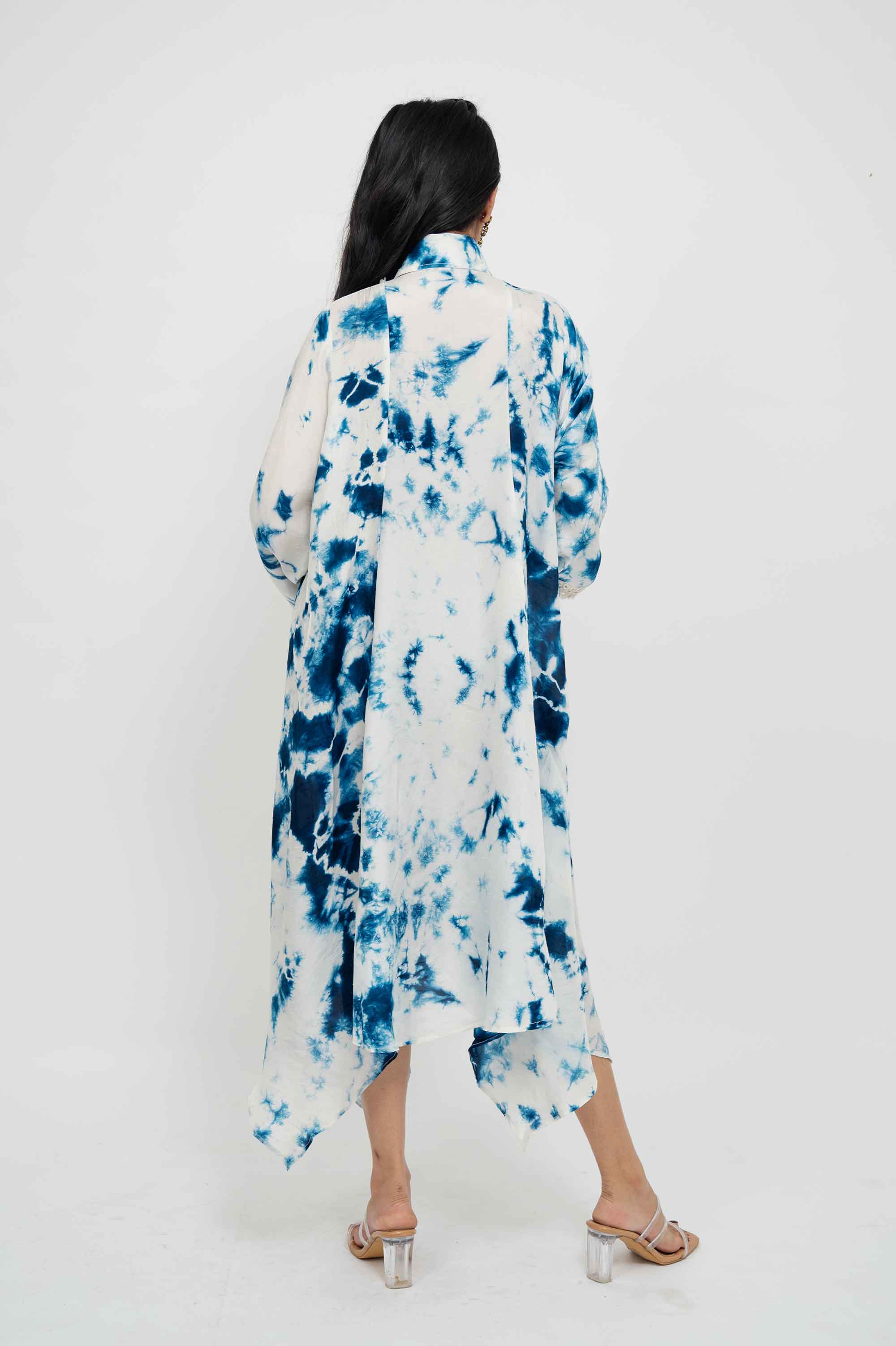 Layered TieDye Dress with Glasswork Yok