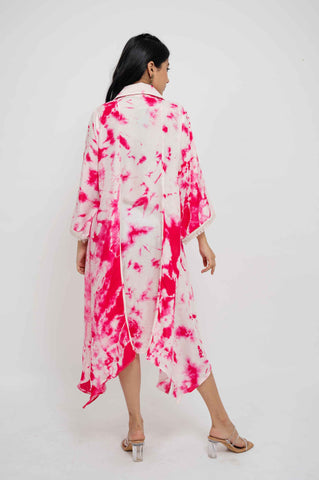 Layered TieDye Dress with Glasswork Yok