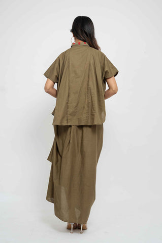 Smart Dhoti-Coord with delicate embroidery