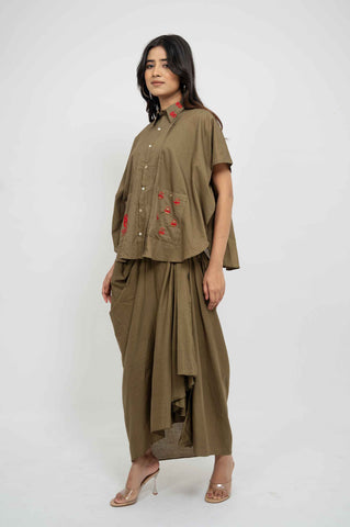 Smart Dhoti-Coord with delicate embroidery