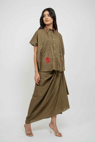 Smart Dhoti-Coord with delicate embroidery