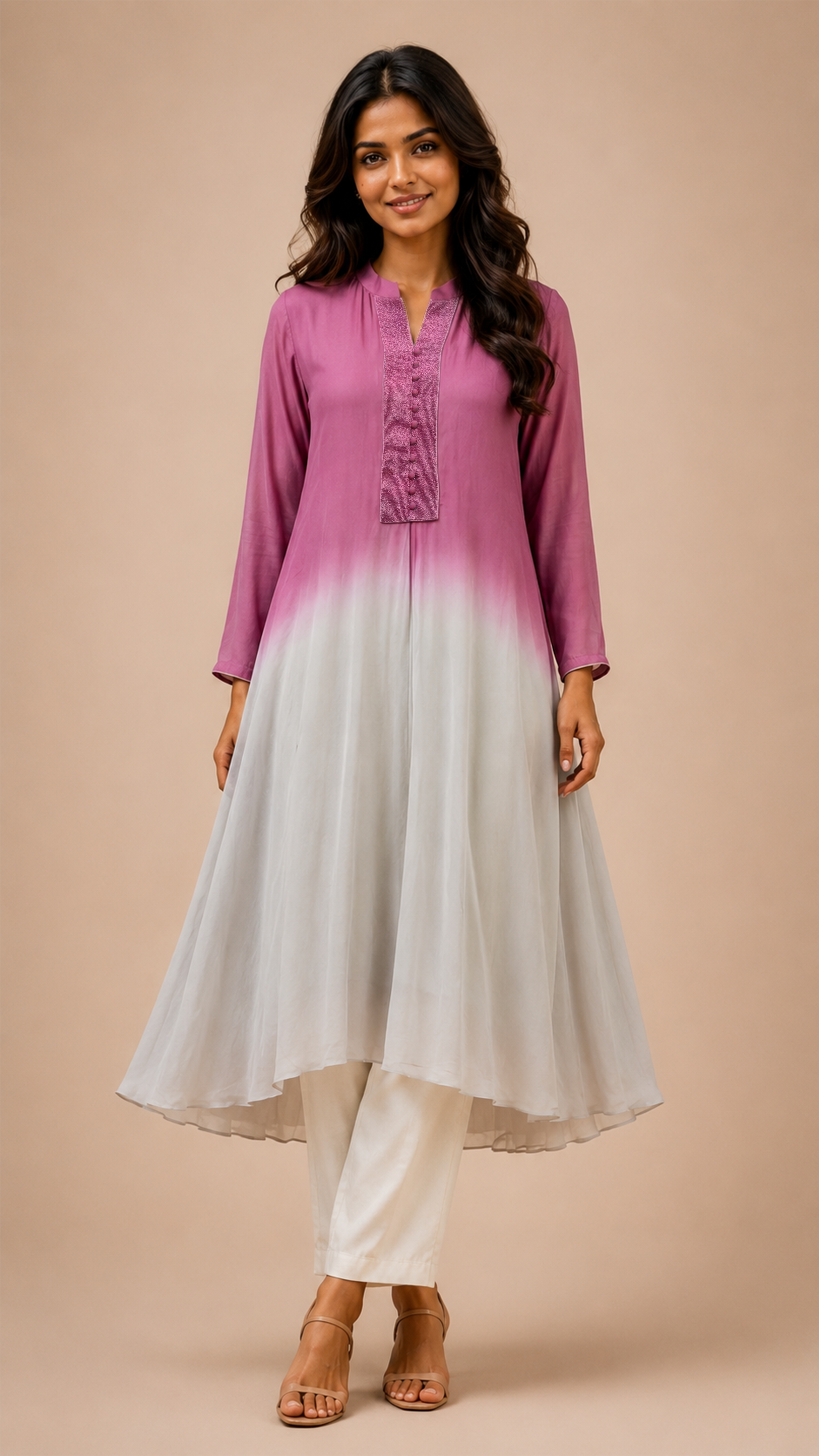Ombre Flared Kurta Set