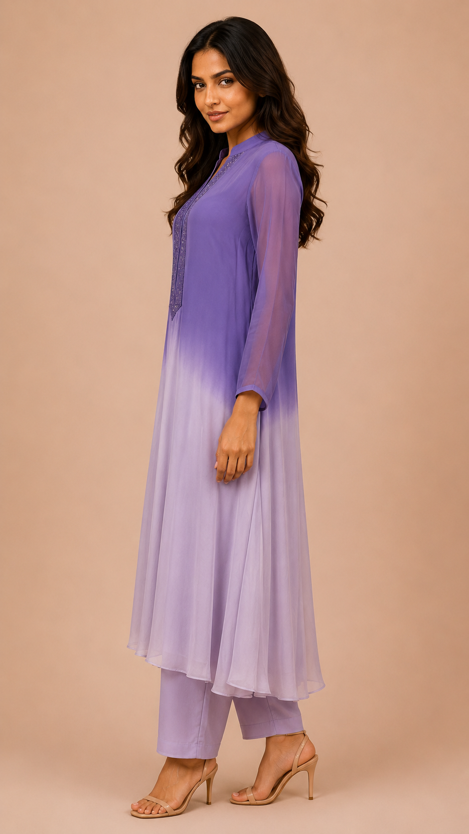 Ombre Flared Kurta Set
