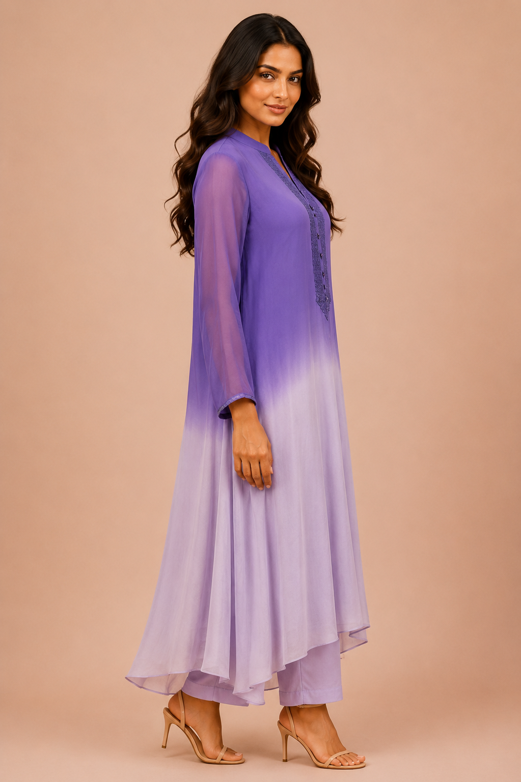 Ombre Flared Kurta Set