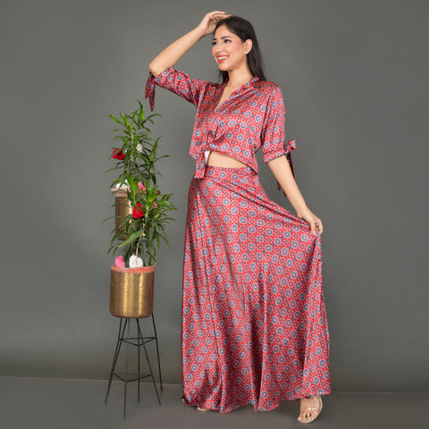 Printed crepe blend Co Ord set