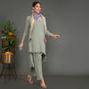 High low Kurta Set with Paired Scarf.