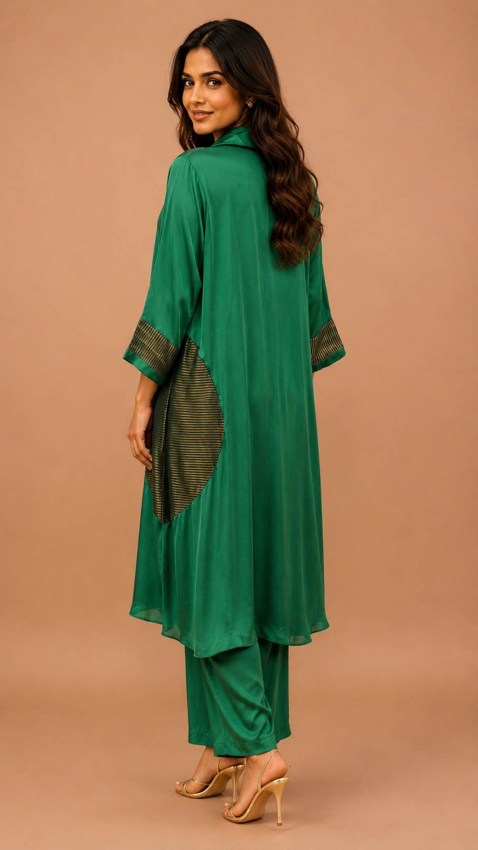 Cowl neck kurta with pant western ware