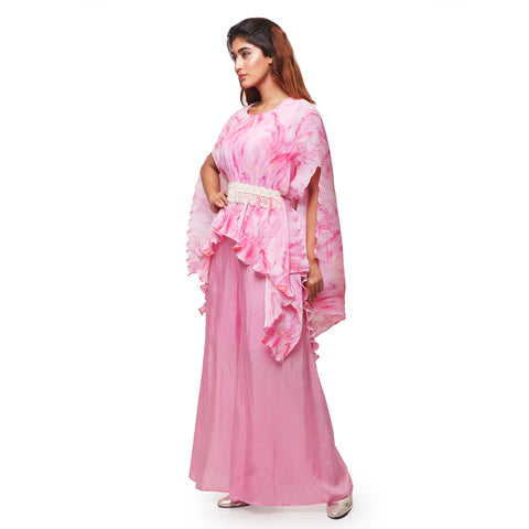 Flowy tie and dye co-ords set with belt