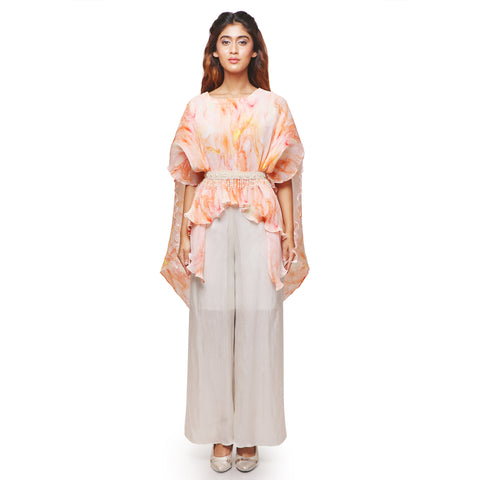 Flowy tie and dye co-ords set with belt
