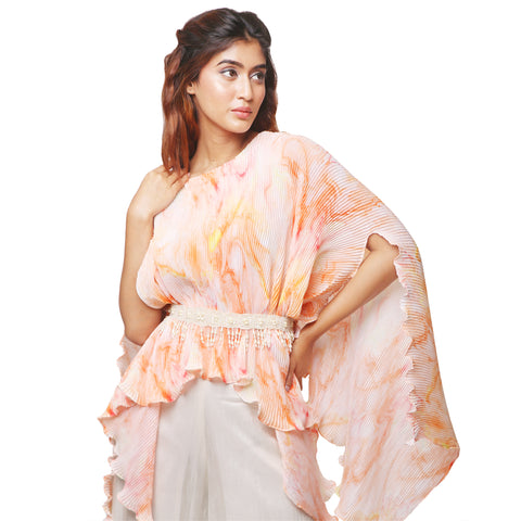 Flowy tie and dye co-ords set with belt