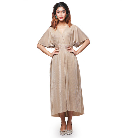 Lycra Crush Dress With Broad Sleeves
