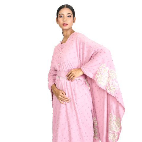 Elegant gown with cape jacket