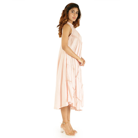 High neck A-line dress