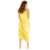 ONE SHOULDER DRAPED SATIN ONE PIECE