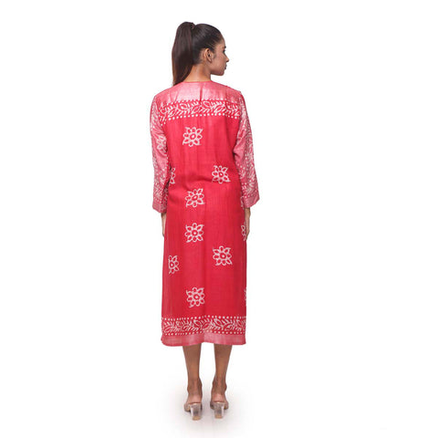 Batik Long Dress with white motifs