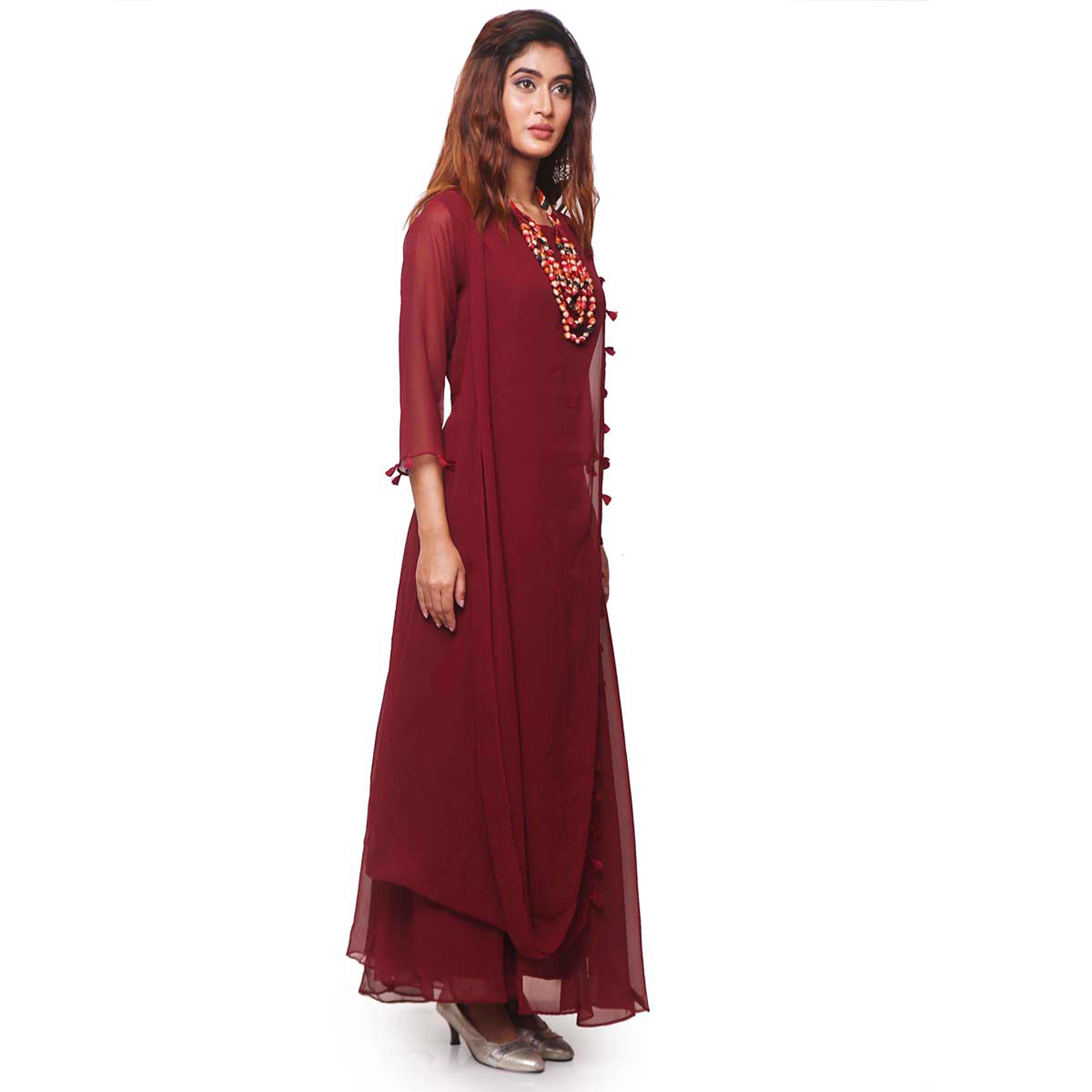 Layered ethnic gown