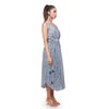 Printed cotton-silk sleeveless midi-dress.