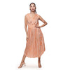 Printed cotton-silk sleeveless midi-dress.