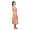Printed cotton-silk sleeveless midi-dress.