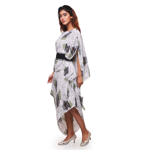 Printed Greek draped coords