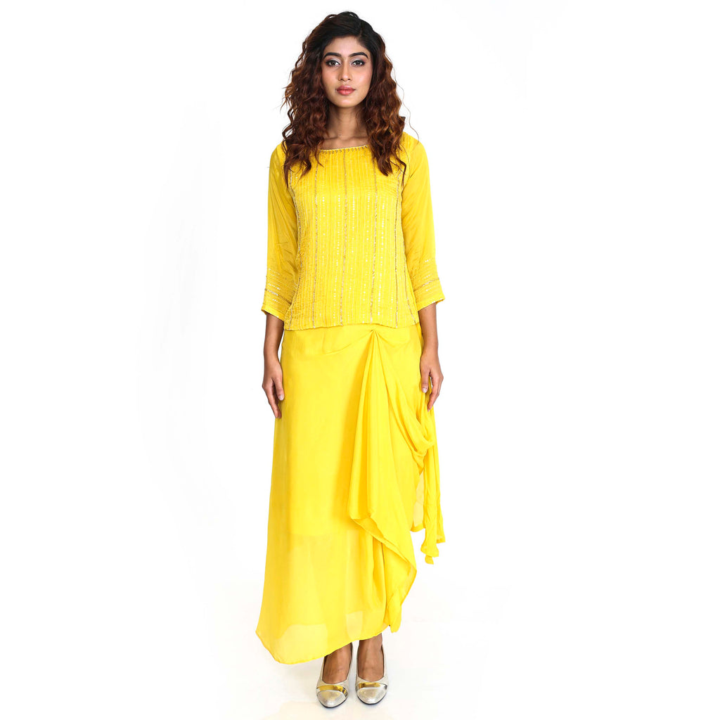 Sequene Crepe draped set