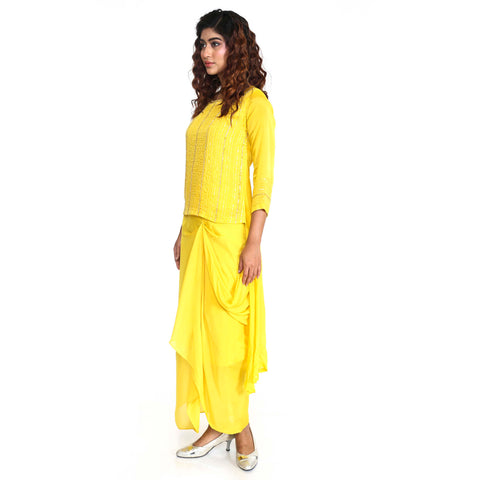 Sequene Crepe draped set