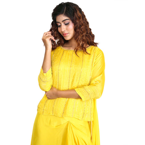 Sequene Crepe draped set