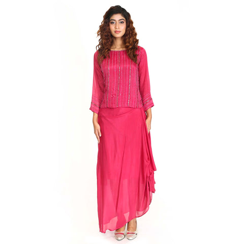 Sequene Crepe draped set
