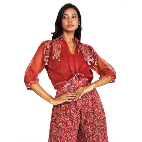 Oriental organza co ord set