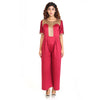 Crepe jumpsuit embellished in gold sequins.
