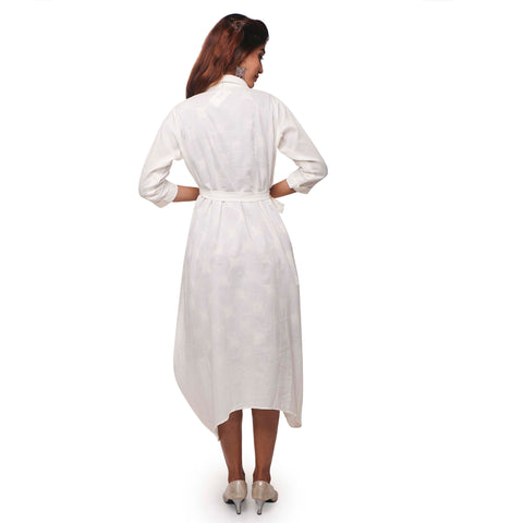 White midi dress